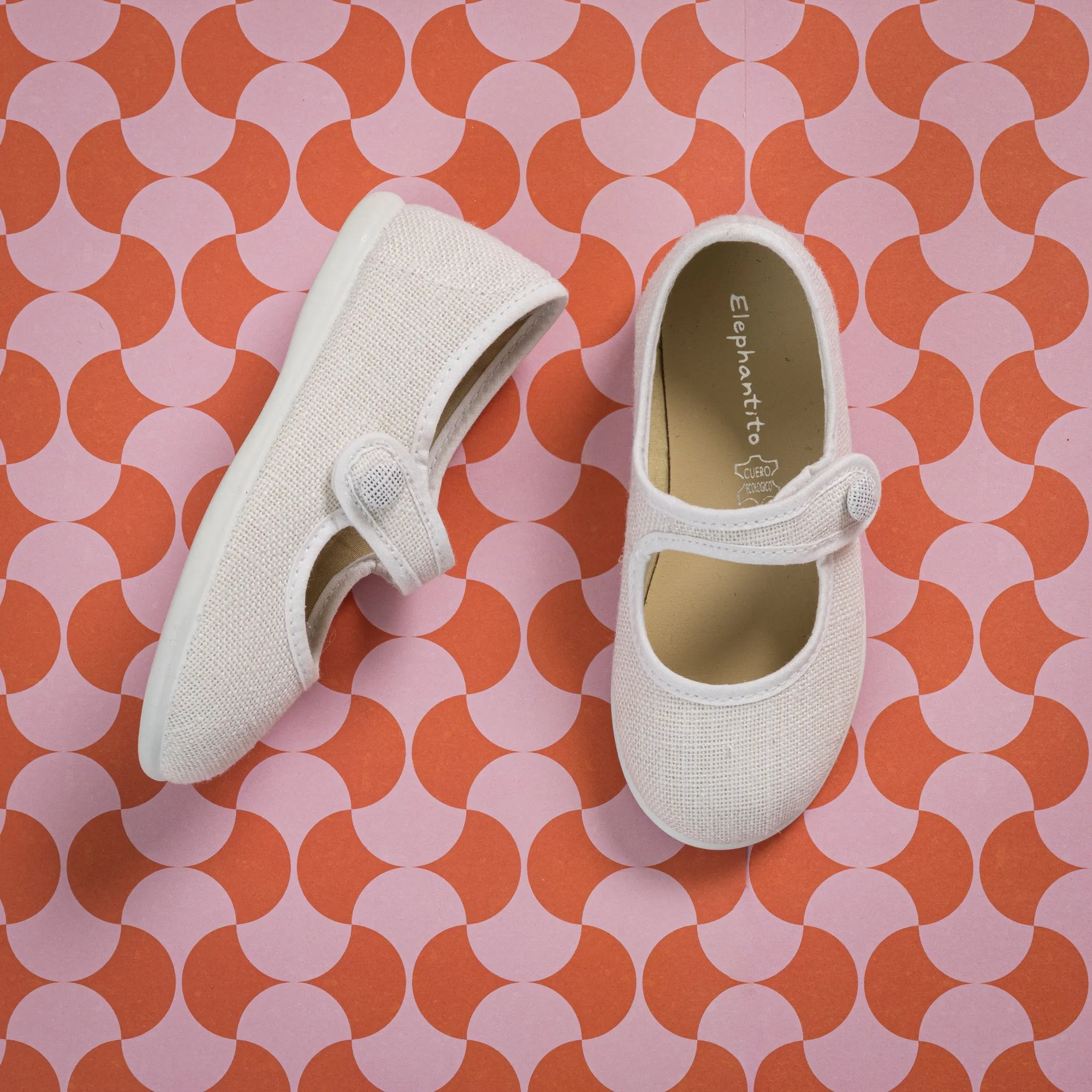 Linen Mary Jane White