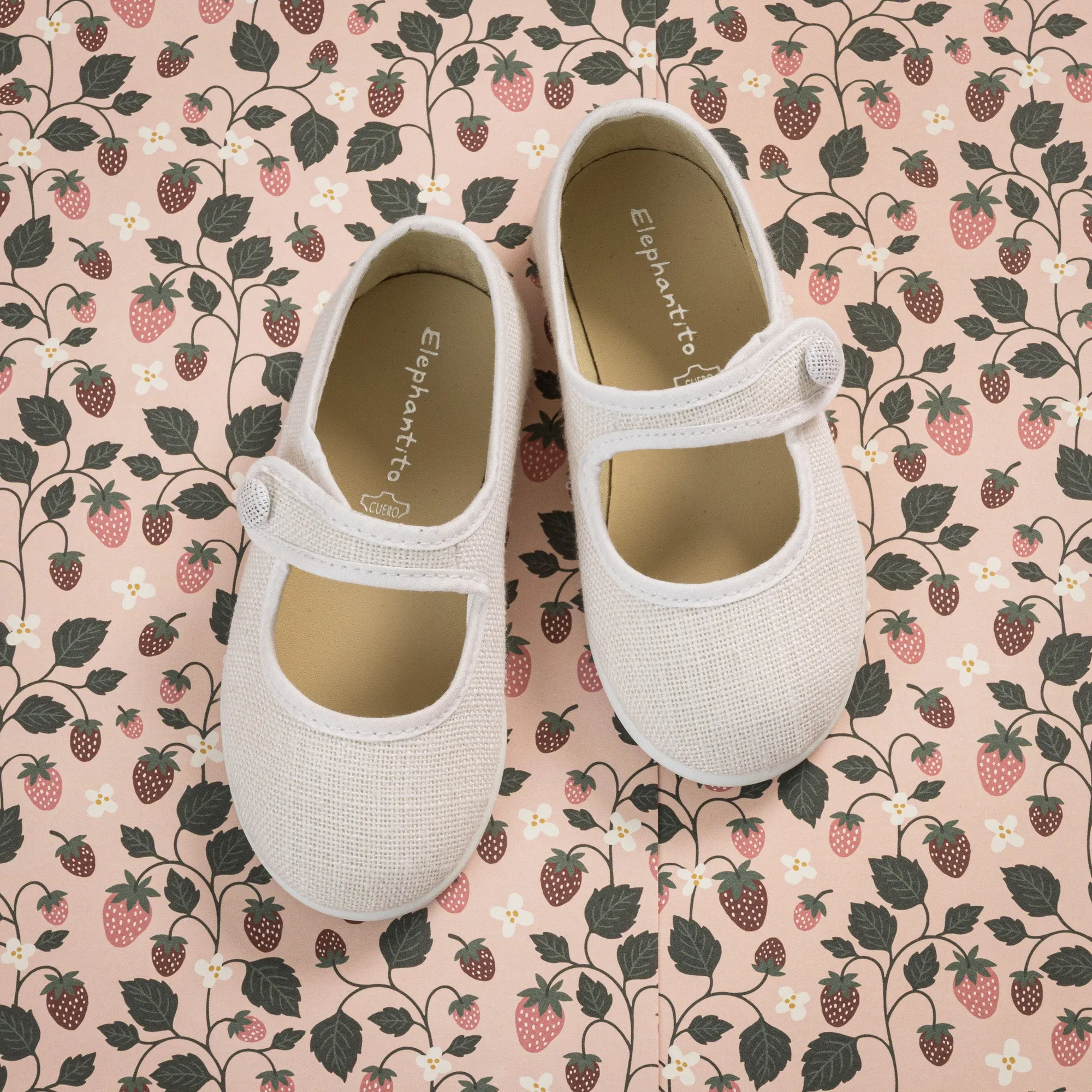 Linen Mary Jane White