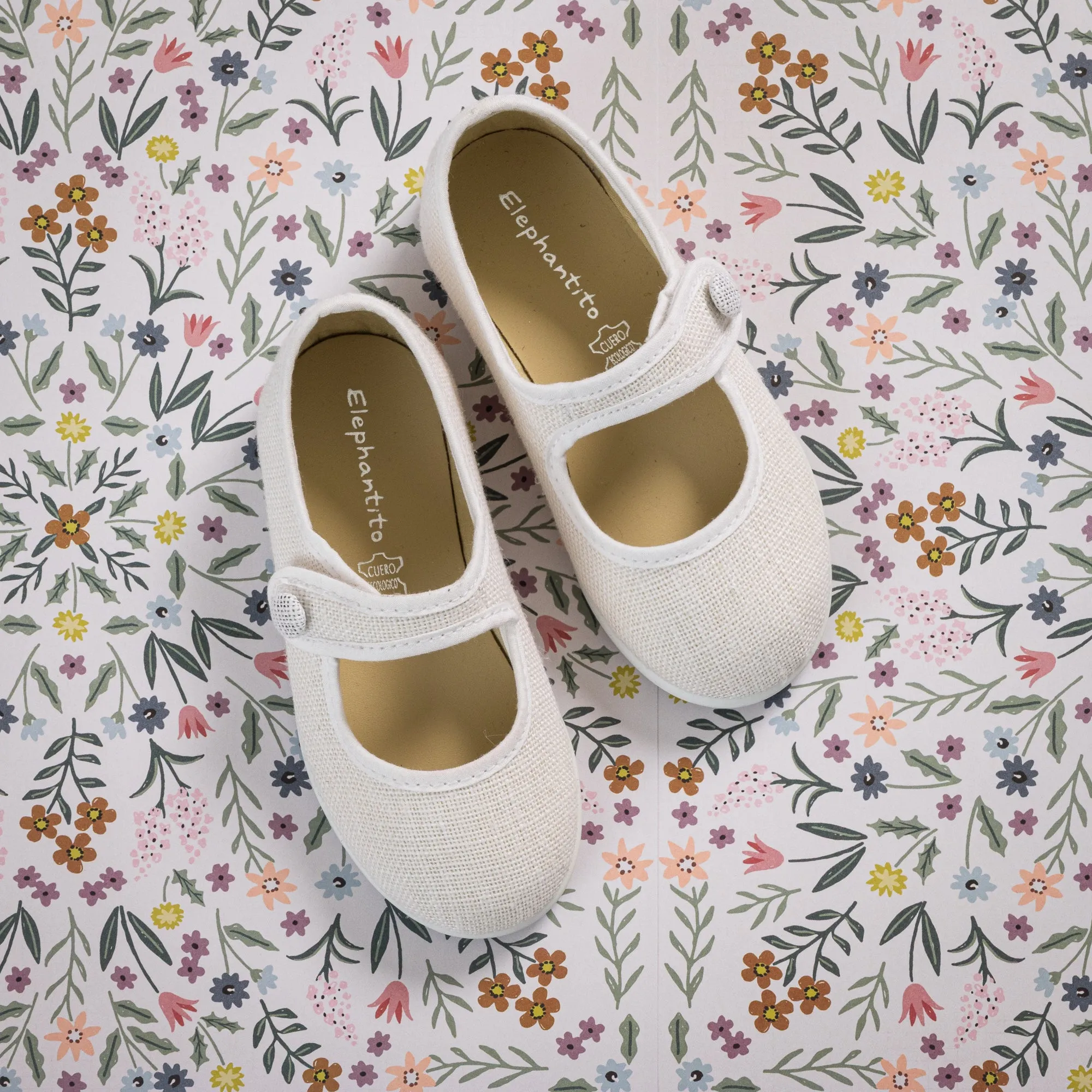 Linen Mary Jane White