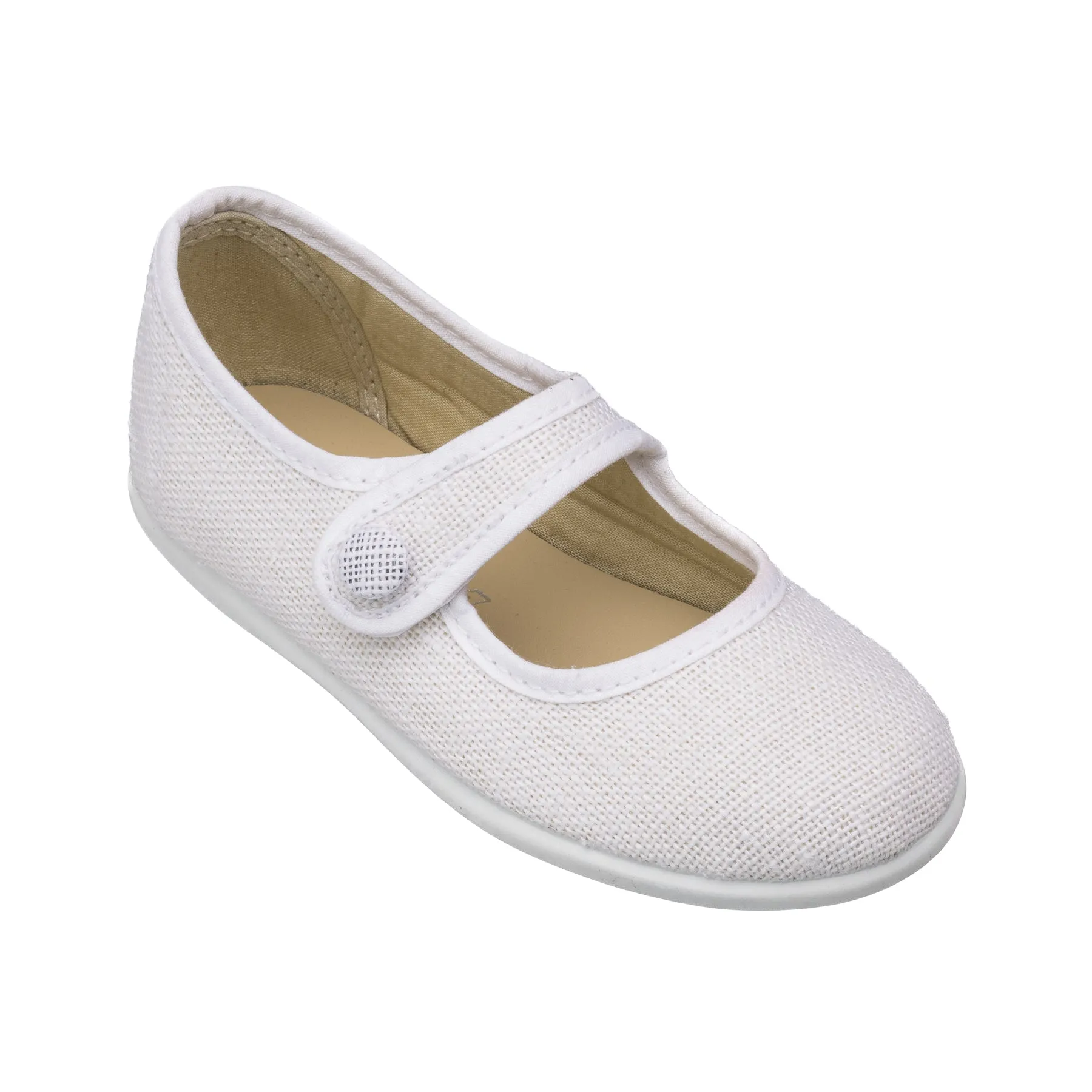 Linen Mary Jane White