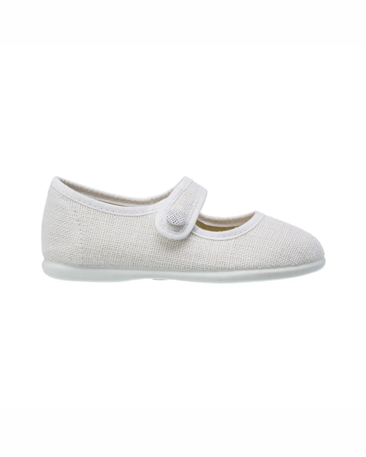 Linen Mary Jane White