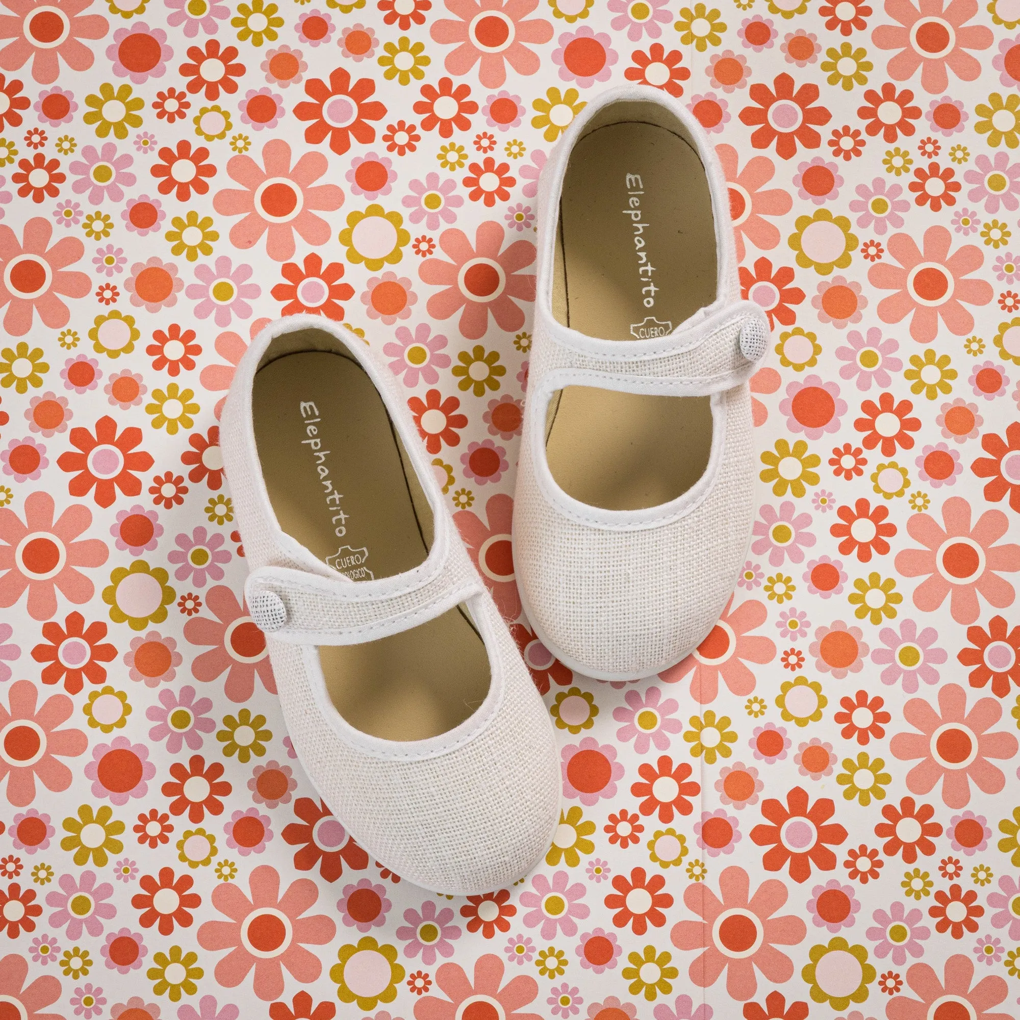 Linen Mary Jane White