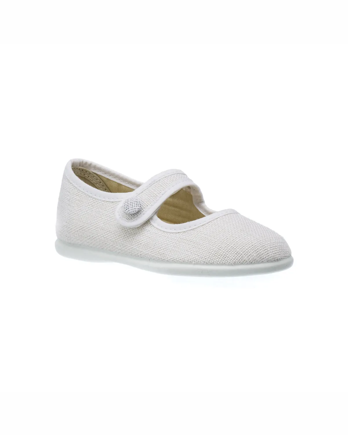 Linen Mary Jane White