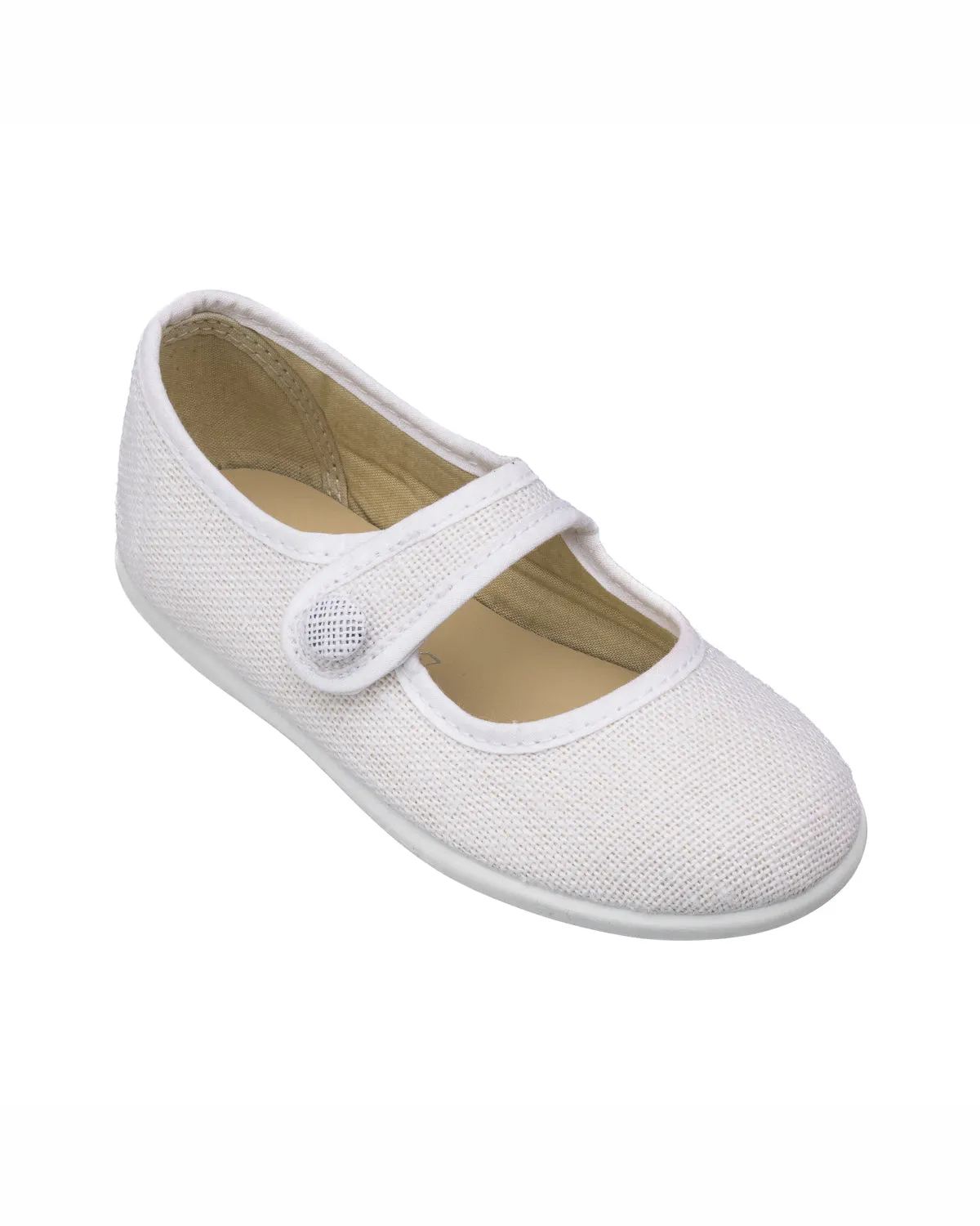 Linen Mary Jane White