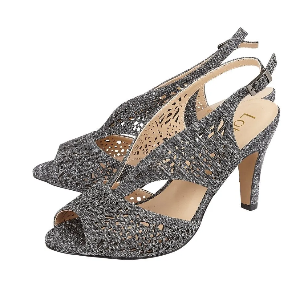 Lotus Amelia PEWTER Shimmer open toe shoes