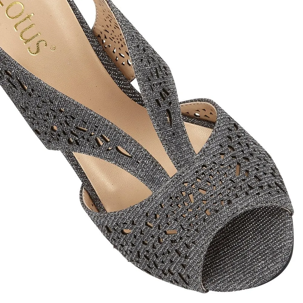 Lotus Amelia PEWTER Shimmer open toe shoes
