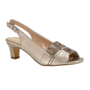 Lotus Ladies Aubrey Pewter Sling Back Shoes