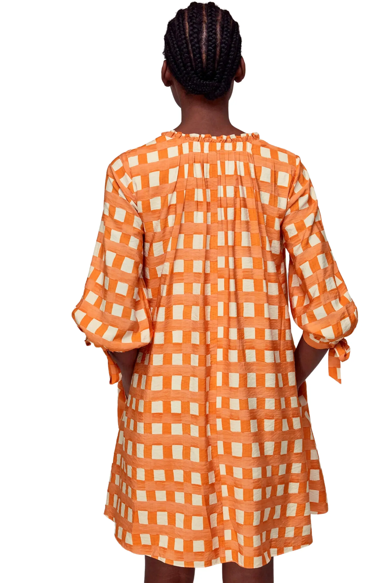 Lydia Gathered Trapeze Dress