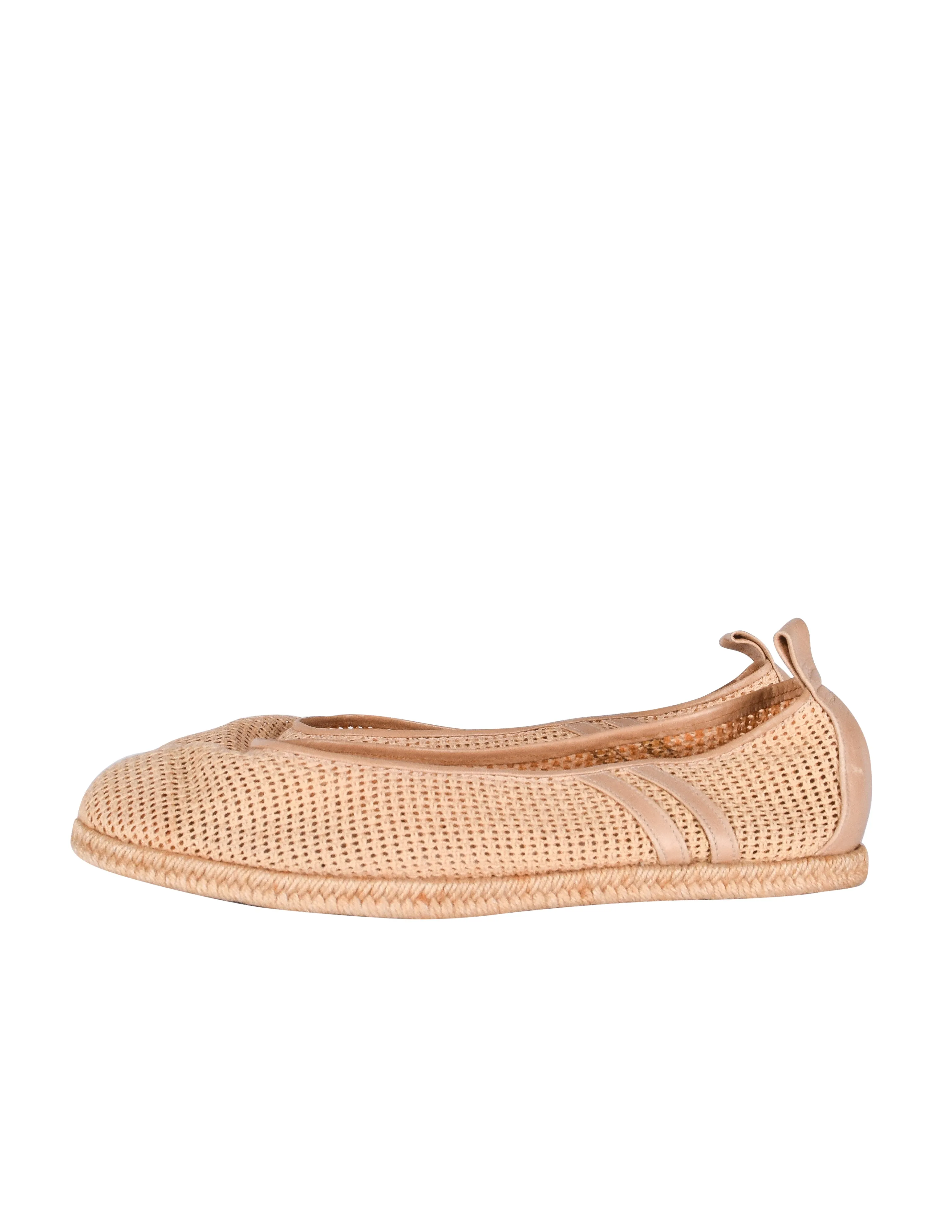 Matsuda Vintage Beige Mesh Net Flat Espladrille Shoes
