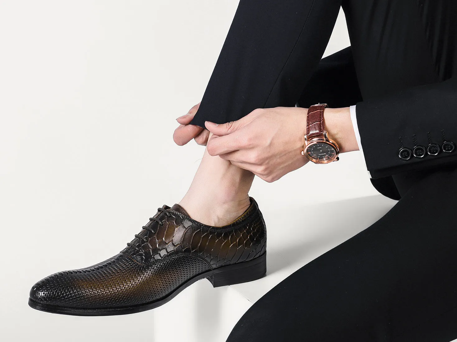 Men's Formal Leather Woven Oxfords