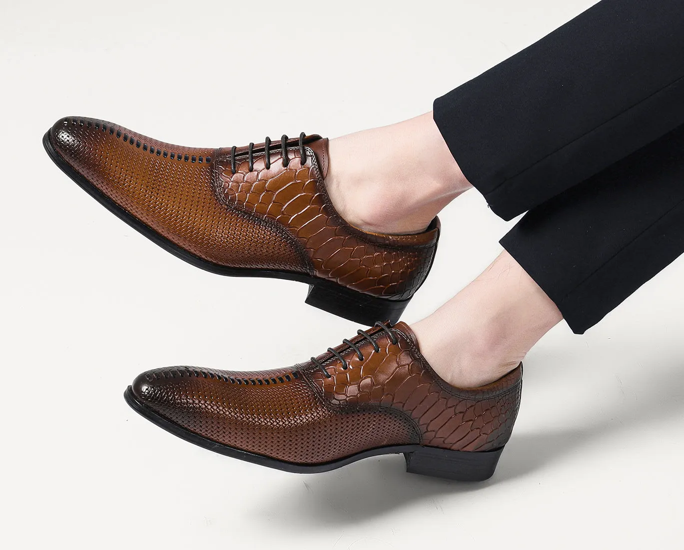 Men's Formal Leather Woven Oxfords