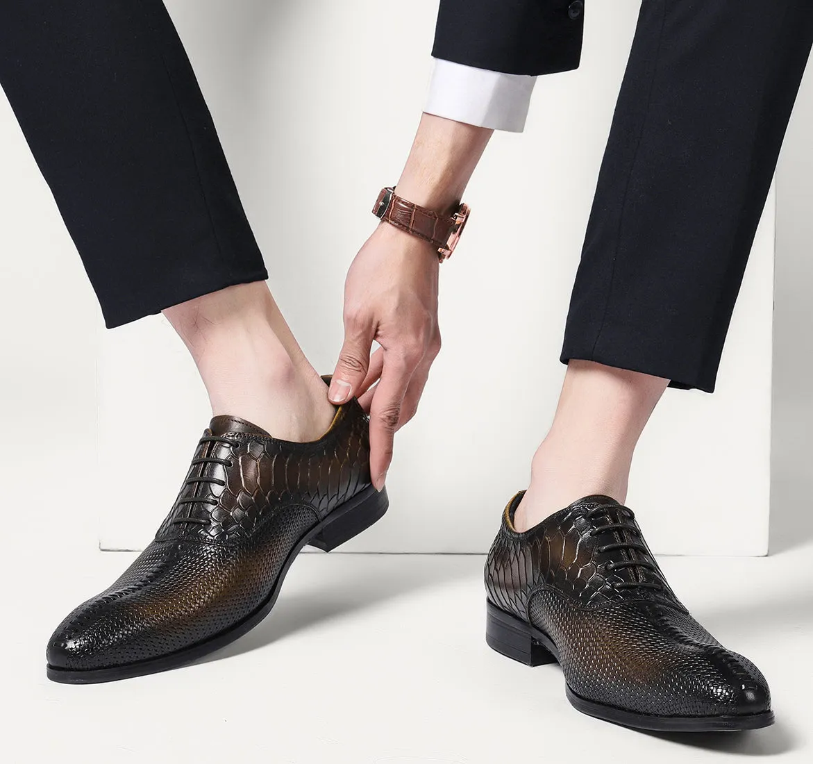 Men's Formal Leather Woven Oxfords