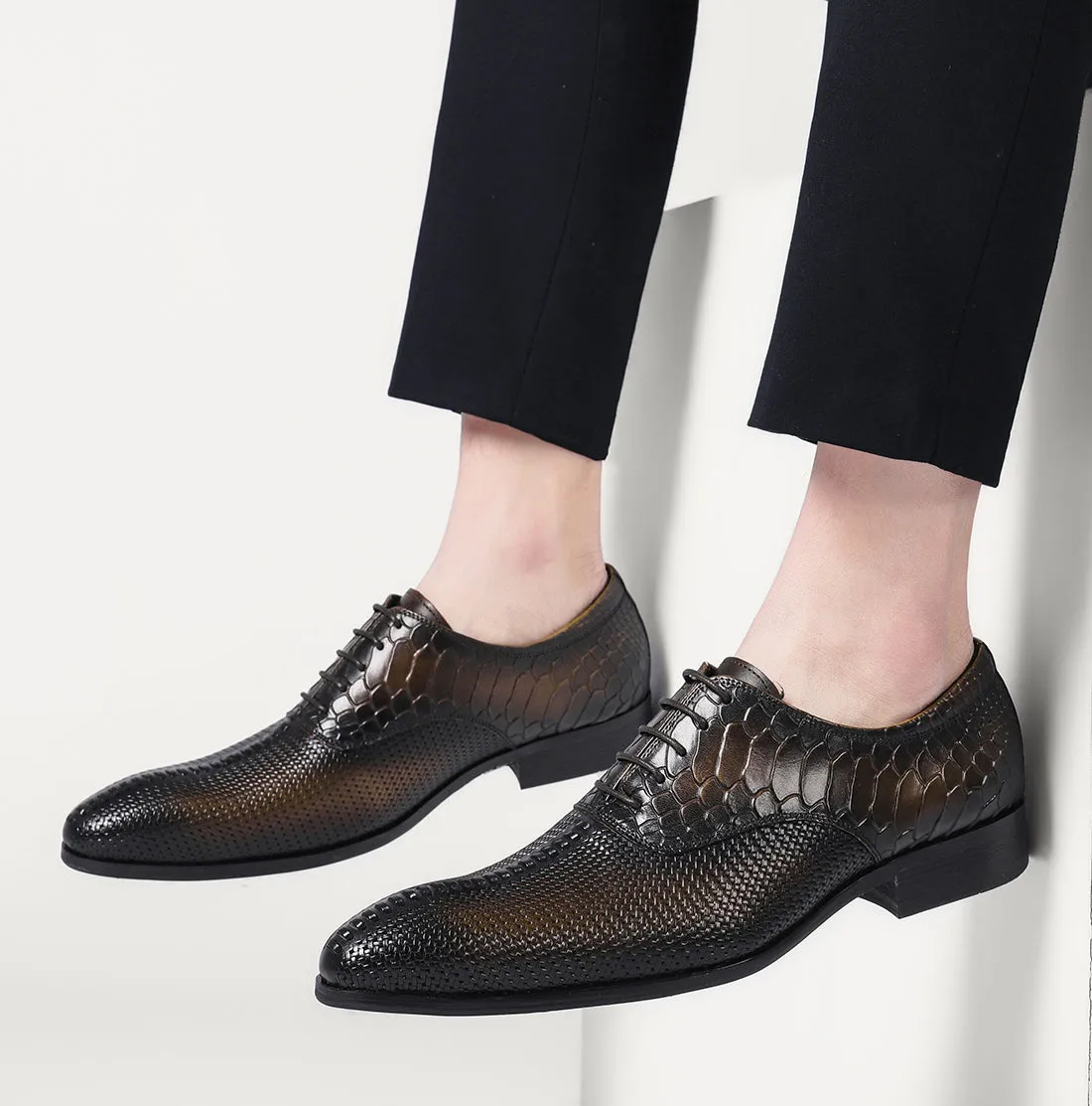 Men's Formal Leather Woven Oxfords