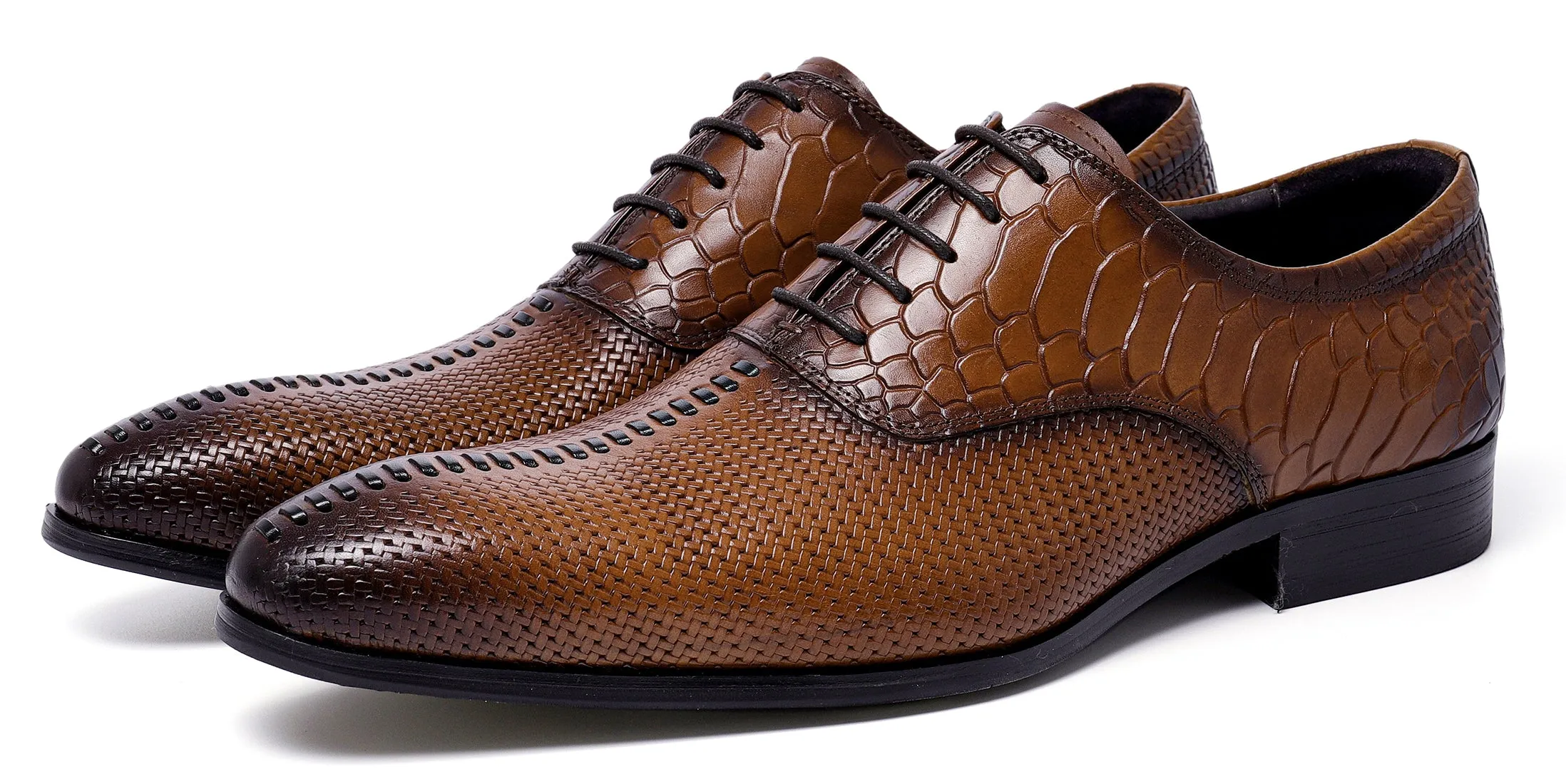 Men's Formal Leather Woven Oxfords