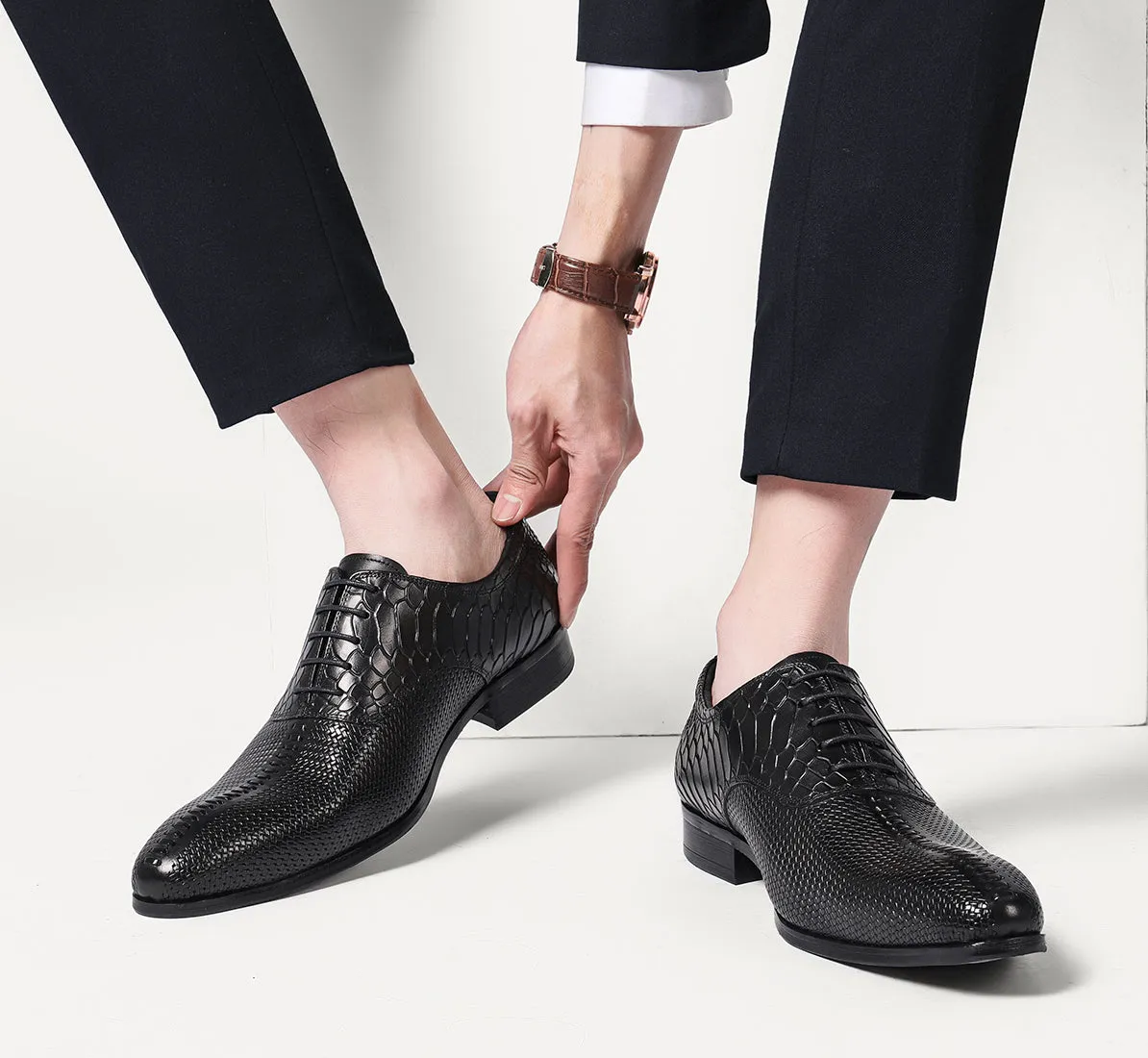 Men's Formal Leather Woven Oxfords