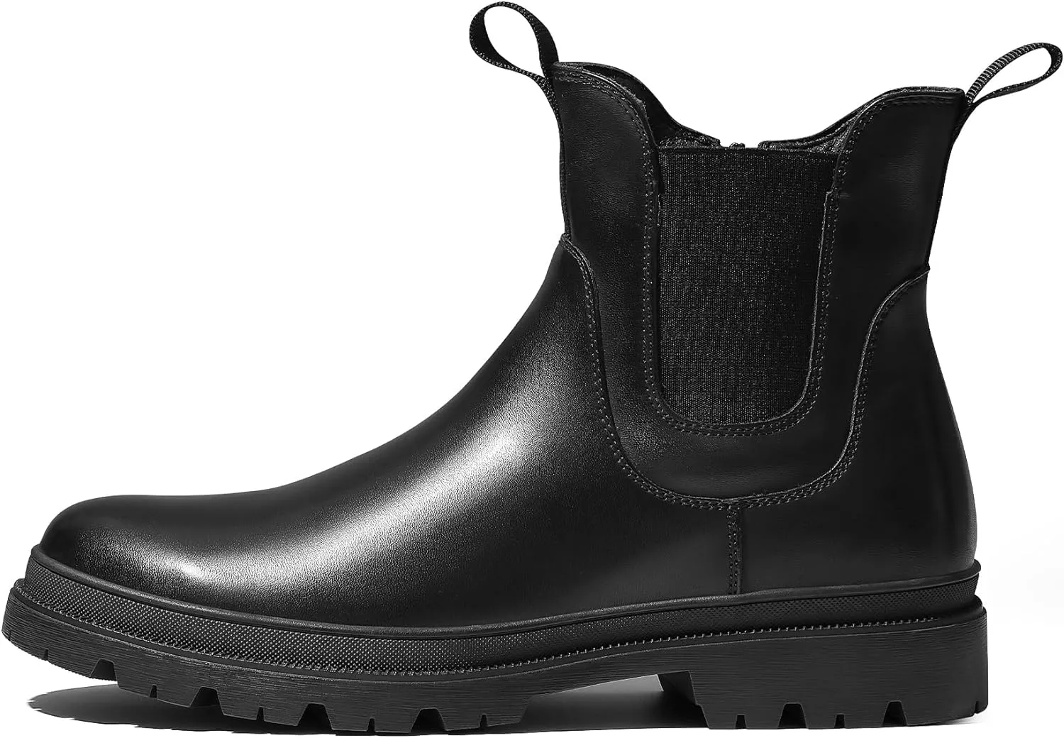 Men's Sleek Black Lace Up Ankle Boots