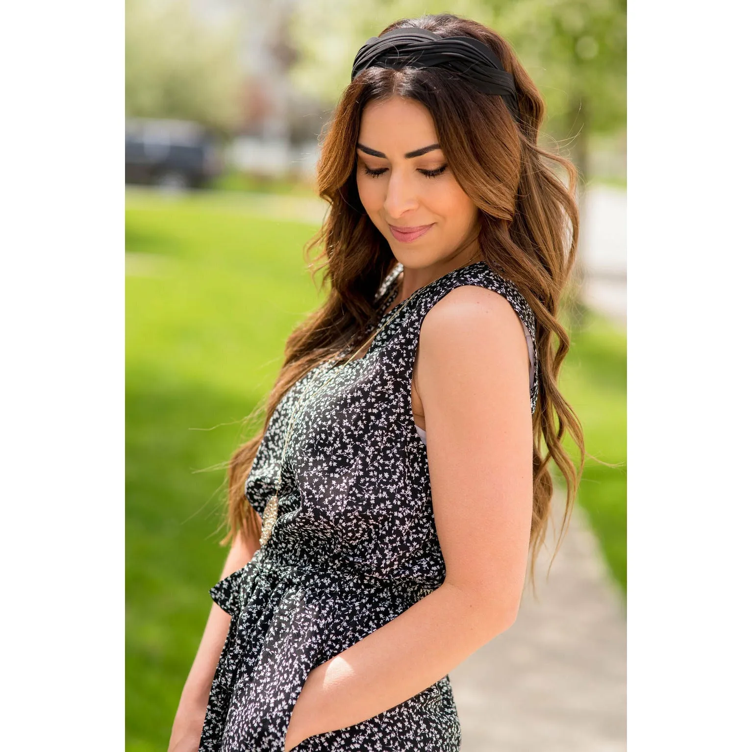 Mini Floral Tie Waist Tank Dress