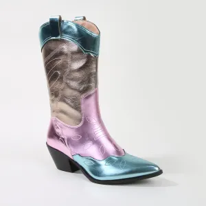 Myrtle Metallic Finish Western Cowboy Boots