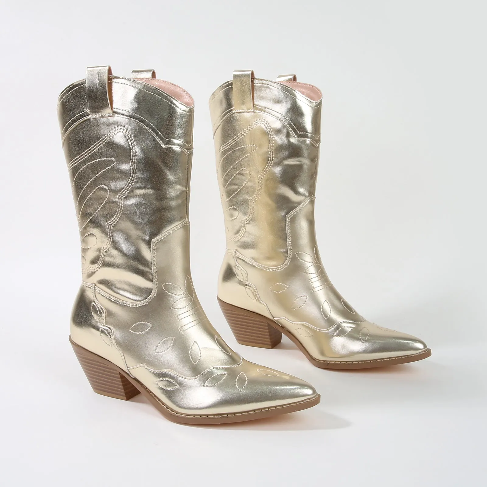 Myrtle Metallic Finish Western Cowboy Boots