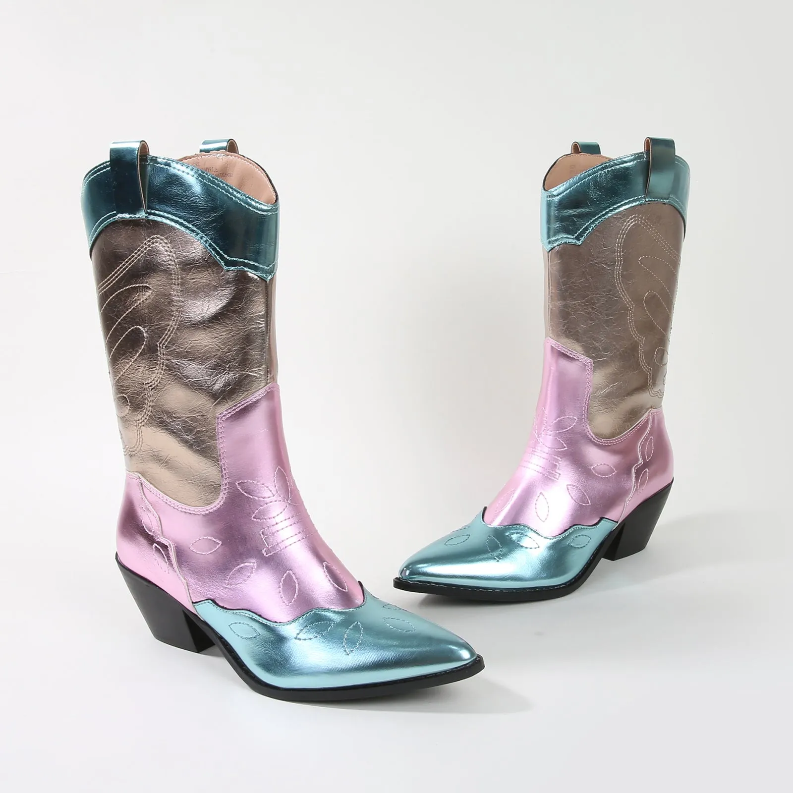 Myrtle Metallic Finish Western Cowboy Boots