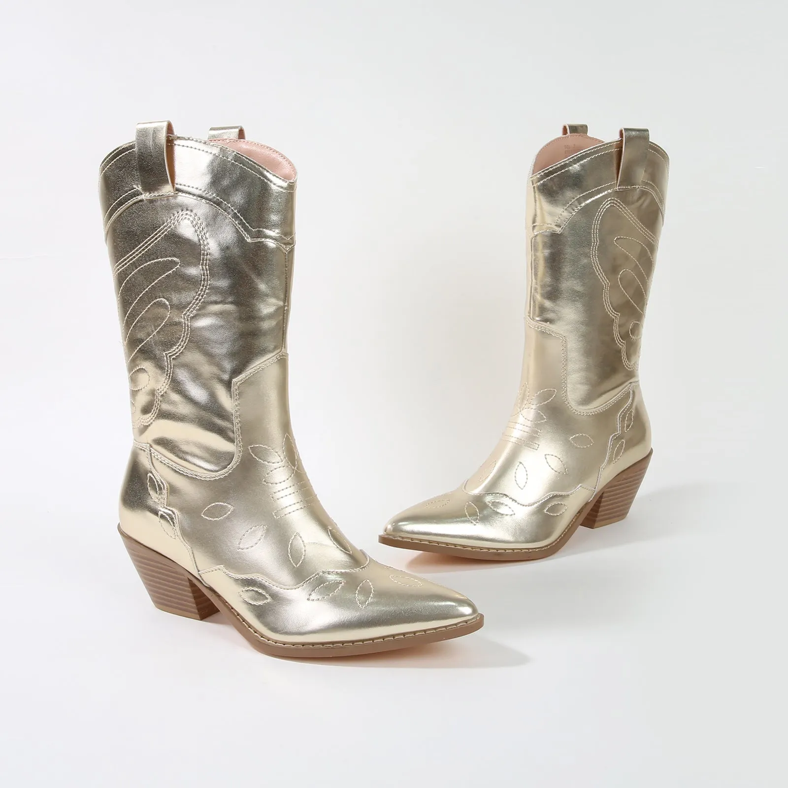 Myrtle Metallic Finish Western Cowboy Boots