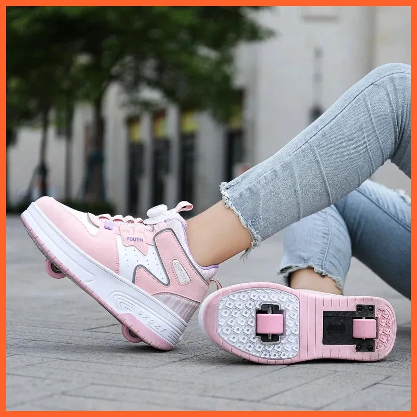 New Children Roller Skate Shoes | Sneakers With Two Wheels