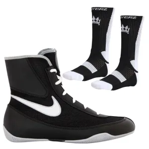 Nike Machomai 2 Boxing Boots - Black/White (Free Socks)