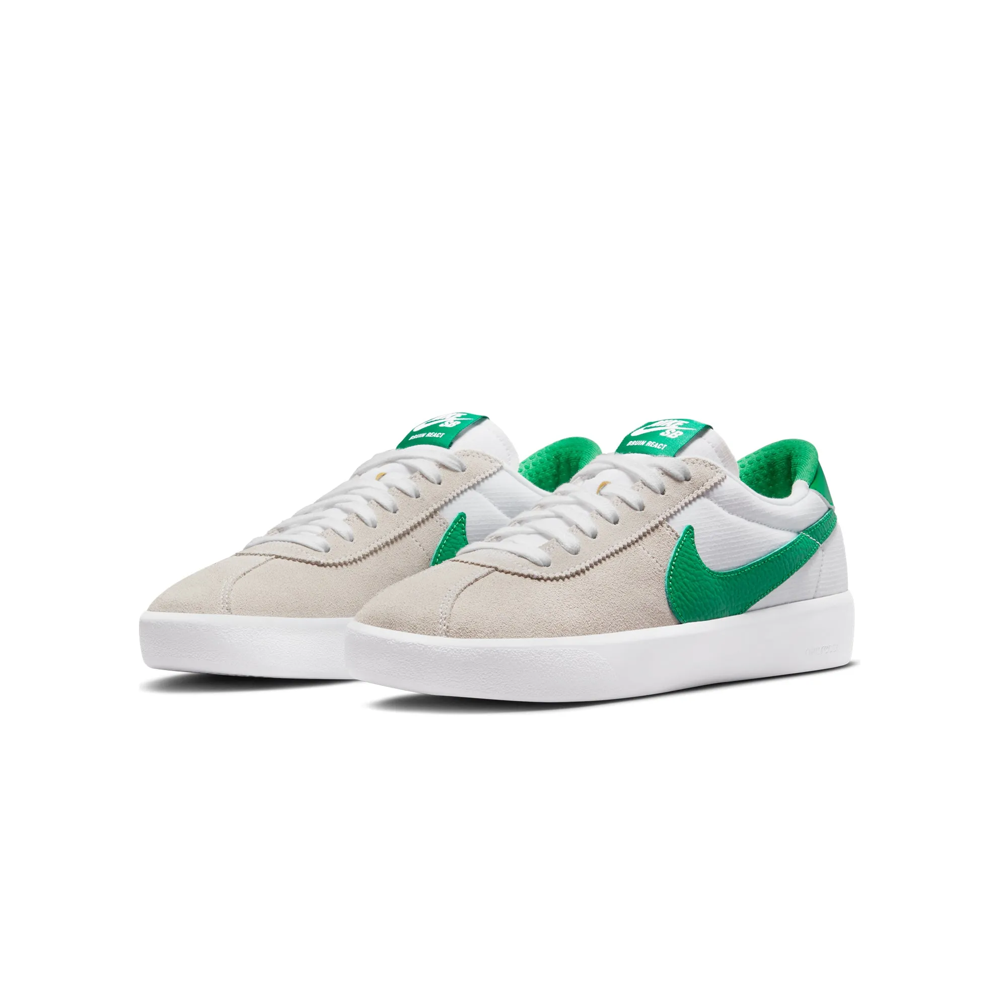 Nike SB Mens Bruin React Shoes White/Lucky Green