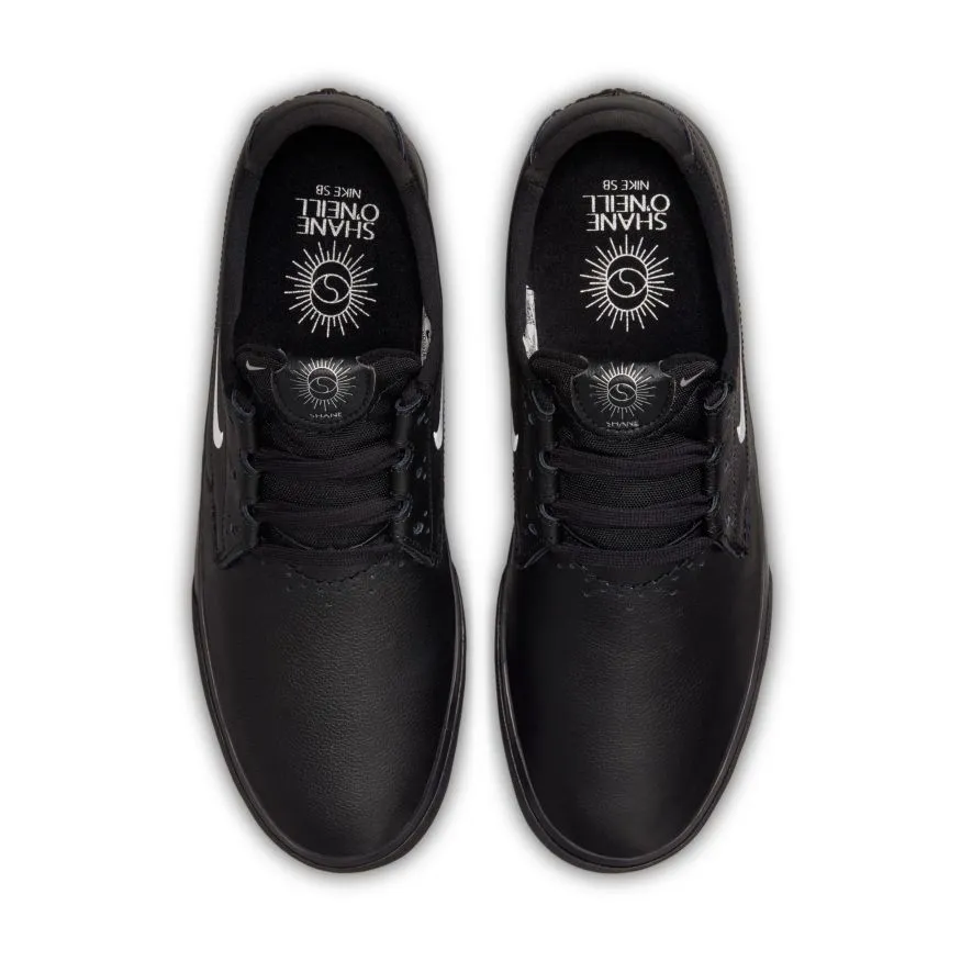 Nike SB Shane Premium Skateboard Shoe - Black/Metallic Silver-Black-Black