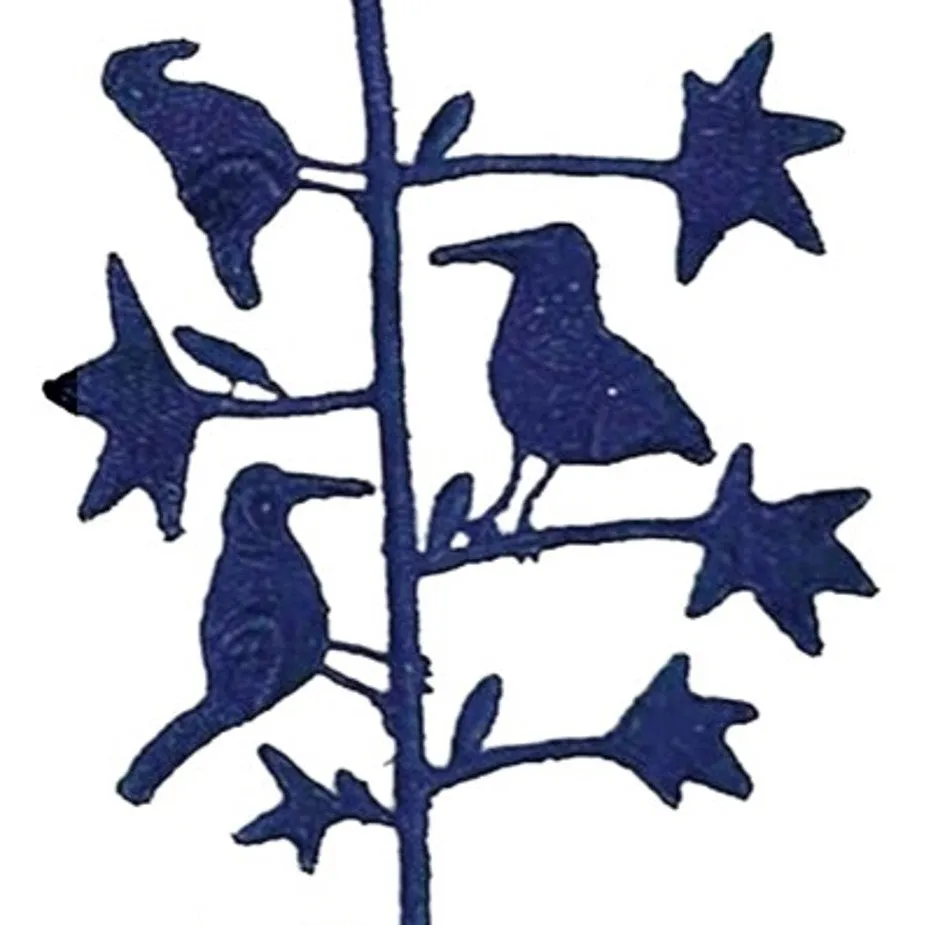 NUNO Lace Necklace: "Birdies" (Dark Navy)