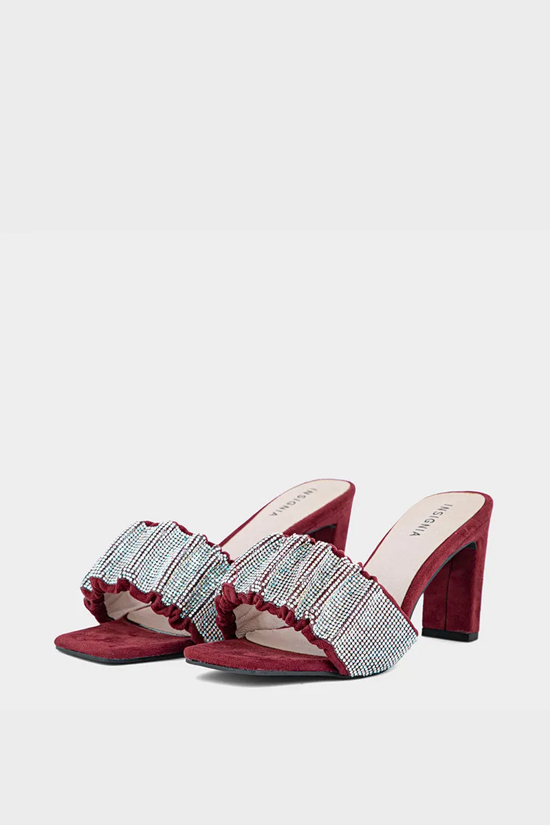 Party Wear Slip On I29182-Maroon