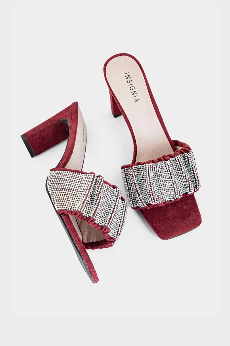 Party Wear Slip On I29182-Maroon