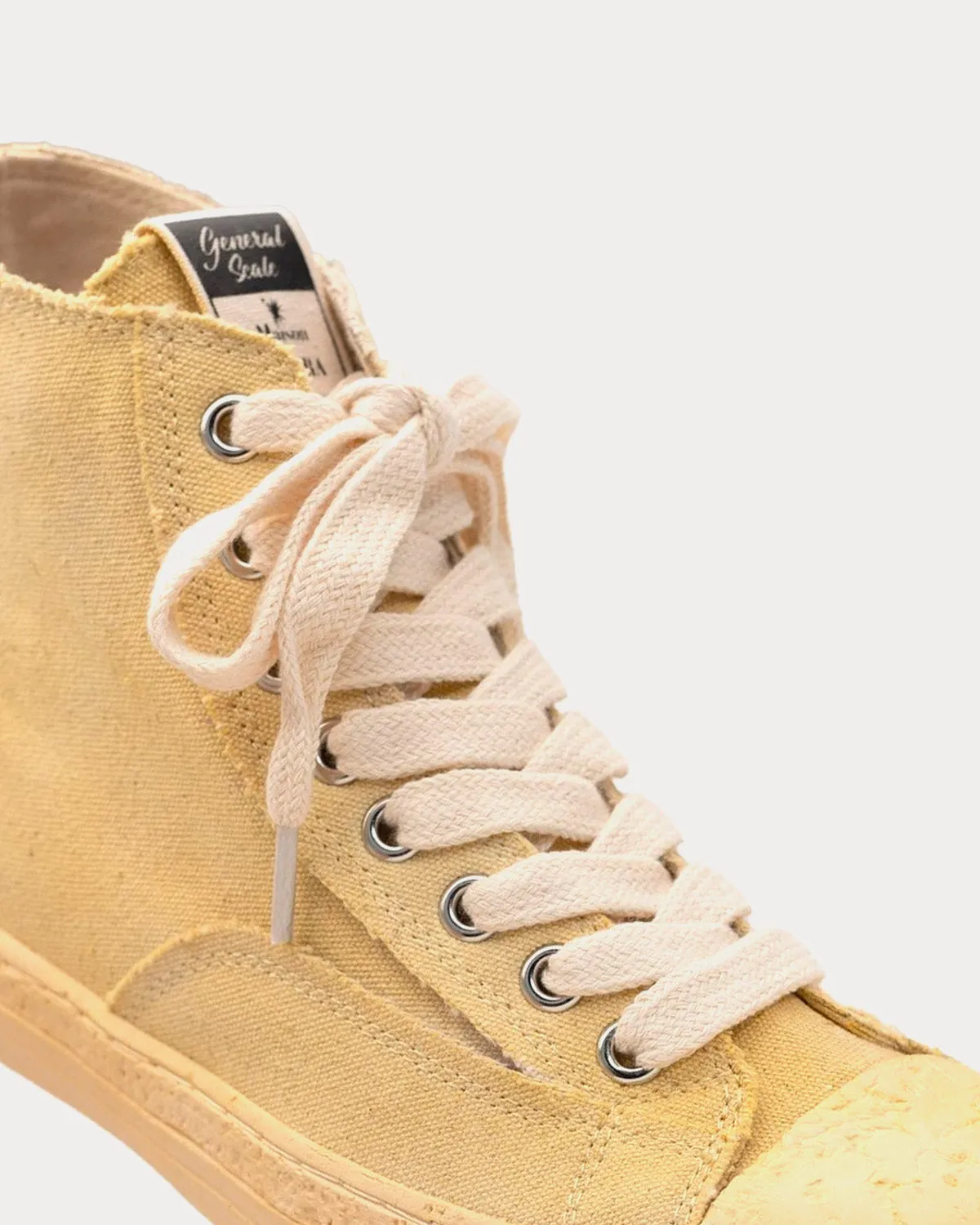 Past Sole Overdyed Canvas Beige High Top Sneakers
