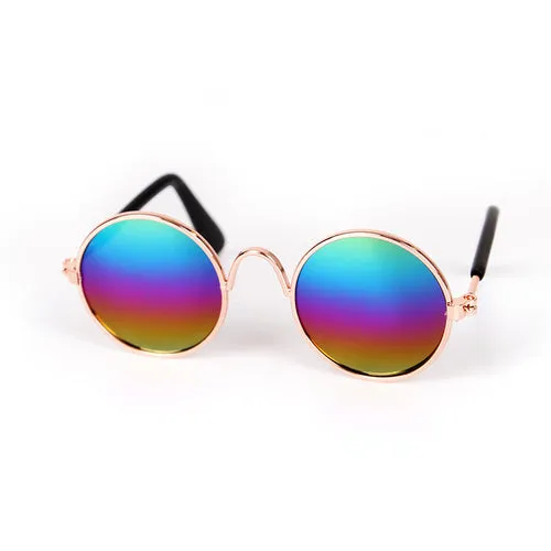 Pet Products Lovely Vintage Round Cat Sunglasses Reflection Eye Wear