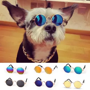 Pet Products Lovely Vintage Round Cat Sunglasses Reflection Eye Wear