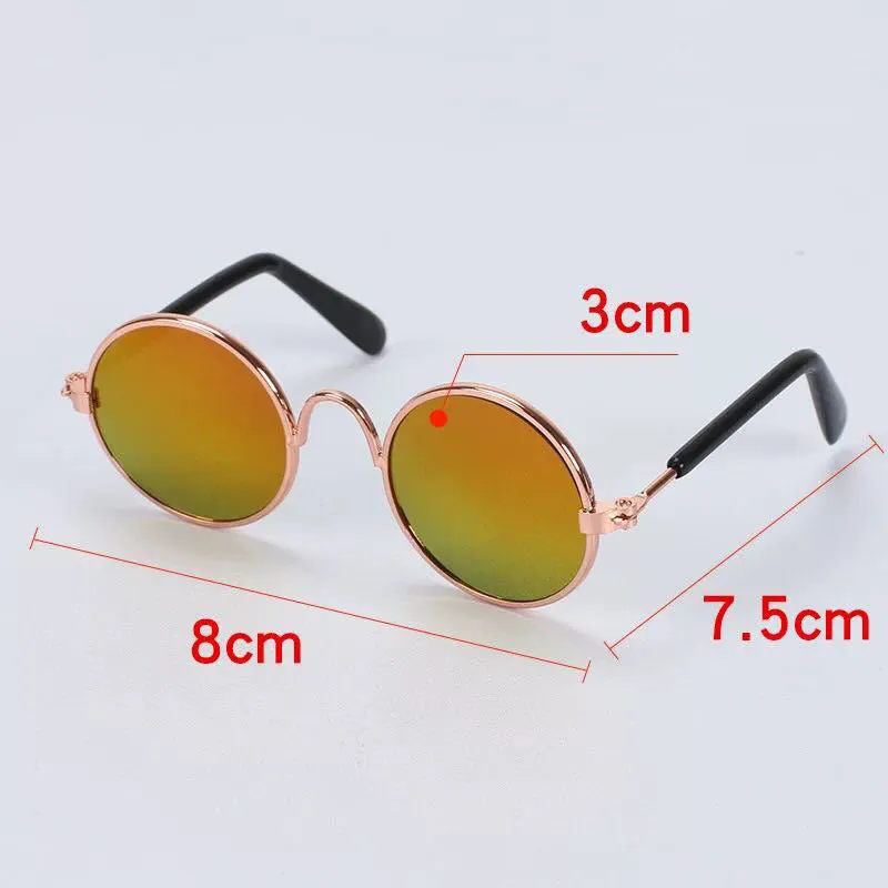 Pet Products Lovely Vintage Round Cat Sunglasses Reflection Eye Wear