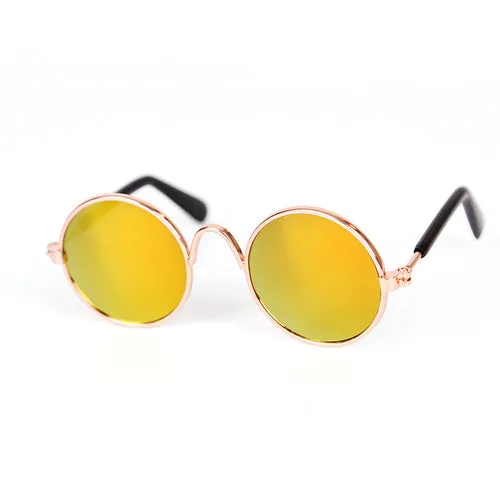 Pet Products Lovely Vintage Round Cat Sunglasses Reflection Eye Wear