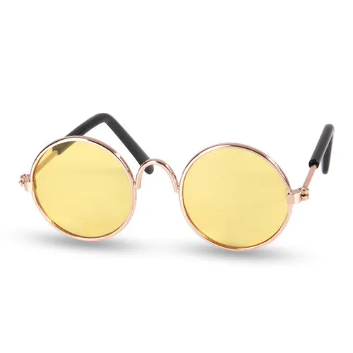 Pet Products Lovely Vintage Round Cat Sunglasses Reflection Eye Wear