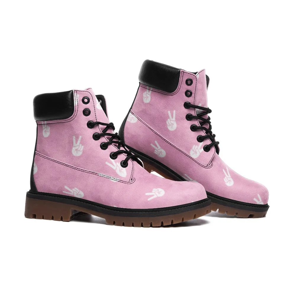 Pink Peace Casual Leather Lightweight boots TB