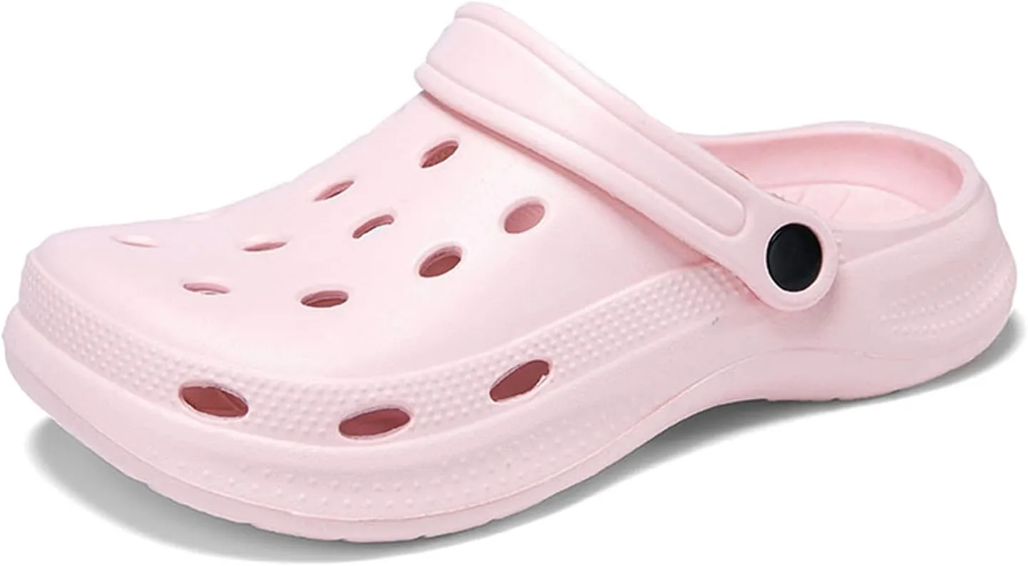Pink Unisex Garden Clogs Size 6-6.5 Women/4.5-5 Men: Breathable & Quick-Drying Shoes