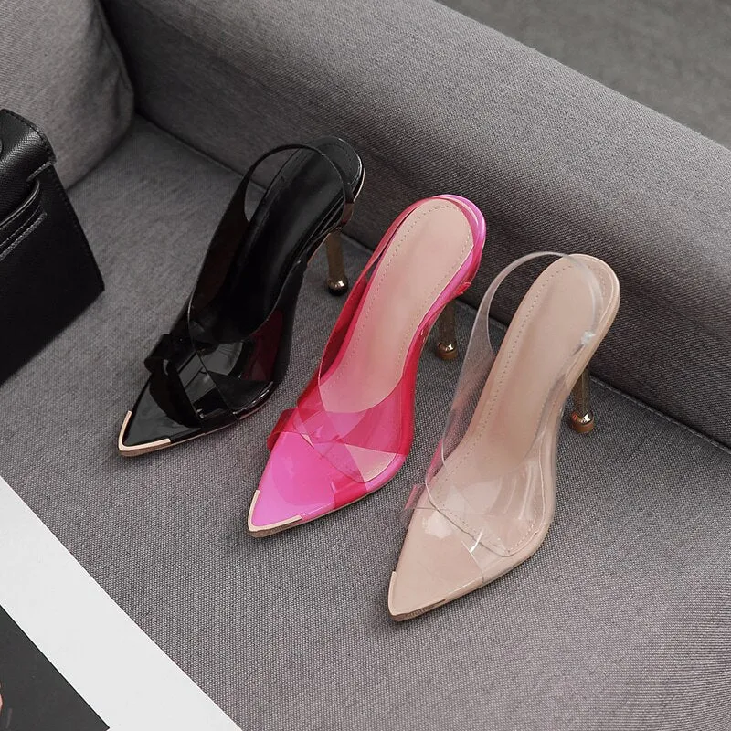 PVC Shallow High Platform Sandals For Women