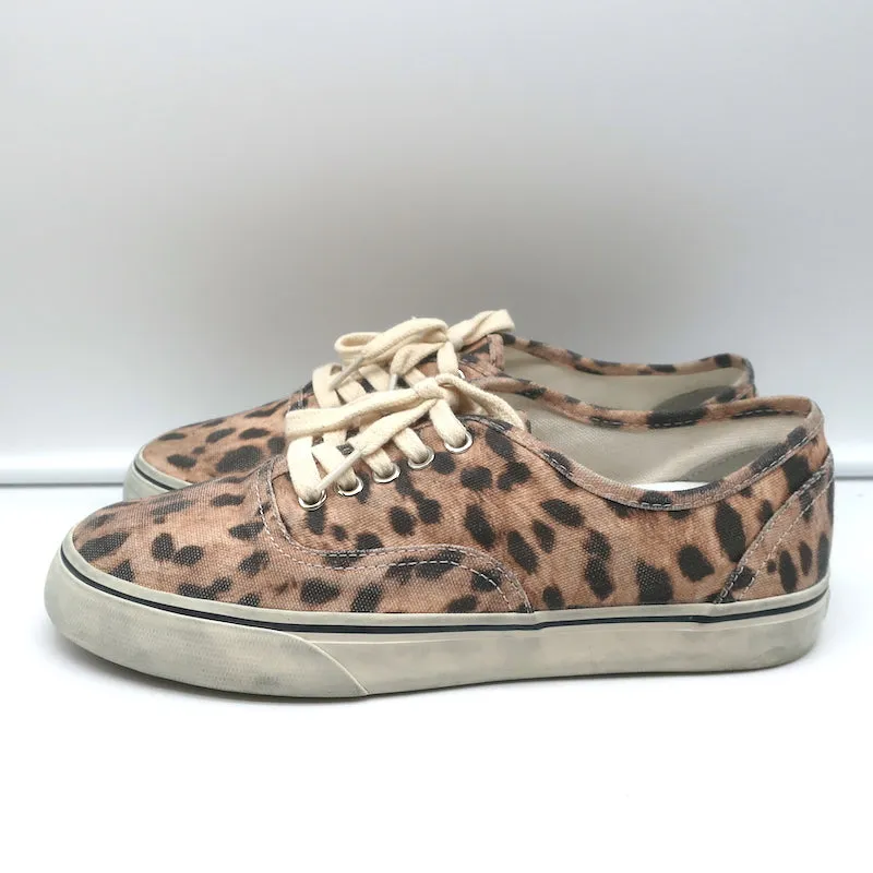 RE/DONE 70s Low Top Skate Sneakers Faded Leopard Print Canvas Size 40 NEW