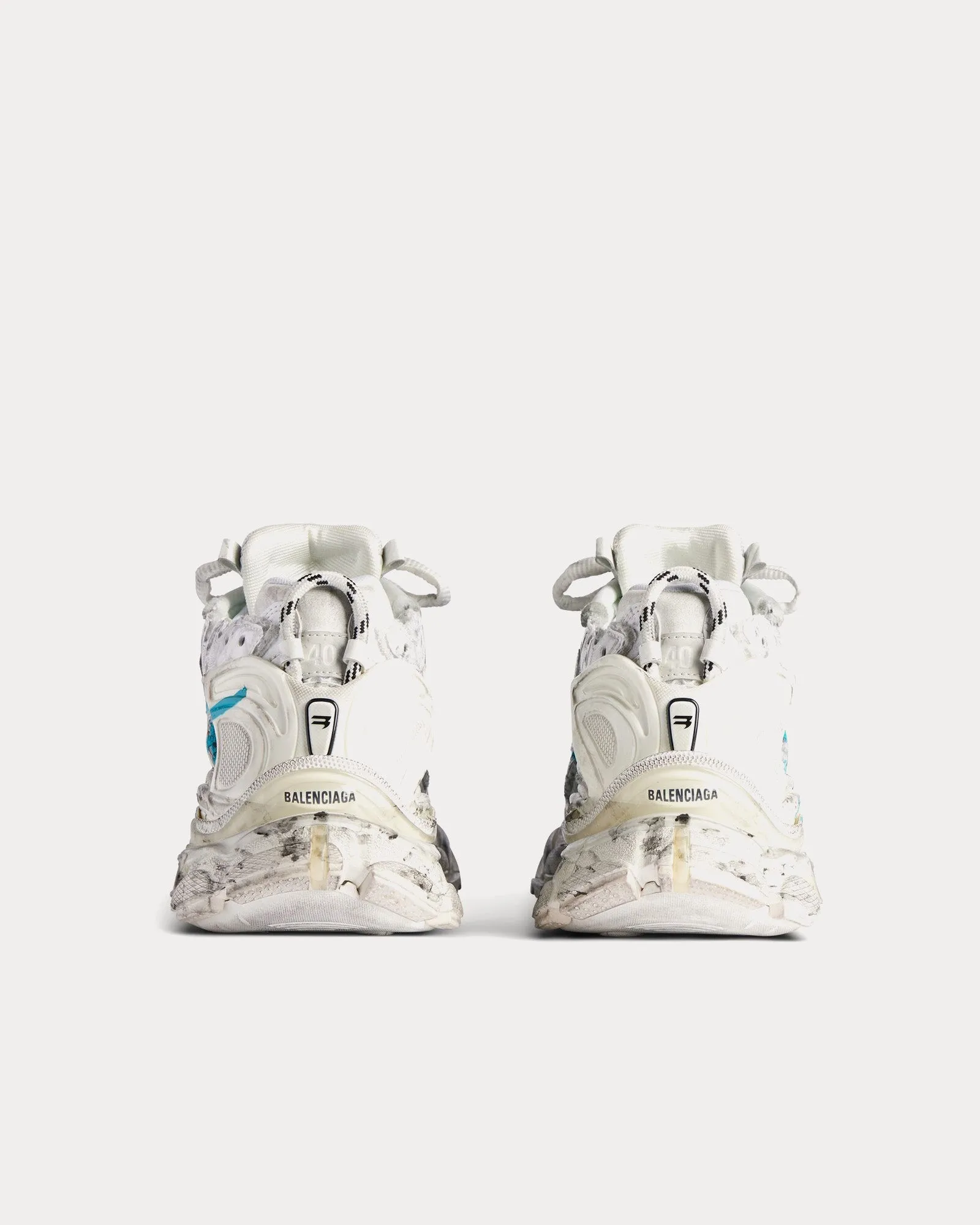 Runner Graffiti Mesh & Nylon White / Blue Low Top Sneakers