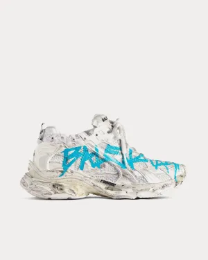 Runner Graffiti Mesh & Nylon White / Blue Low Top Sneakers