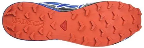 Salomon Men's Speedcross 4 Trail Running Shoe,Blue Yonder/Black/Lava Orange,US 1