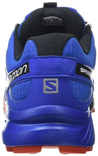 Salomon Men's Speedcross 4 Trail Running Shoe,Blue Yonder/Black/Lava Orange,US 1
