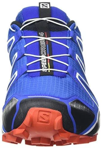 Salomon Men's Speedcross 4 Trail Running Shoe,Blue Yonder/Black/Lava Orange,US 1