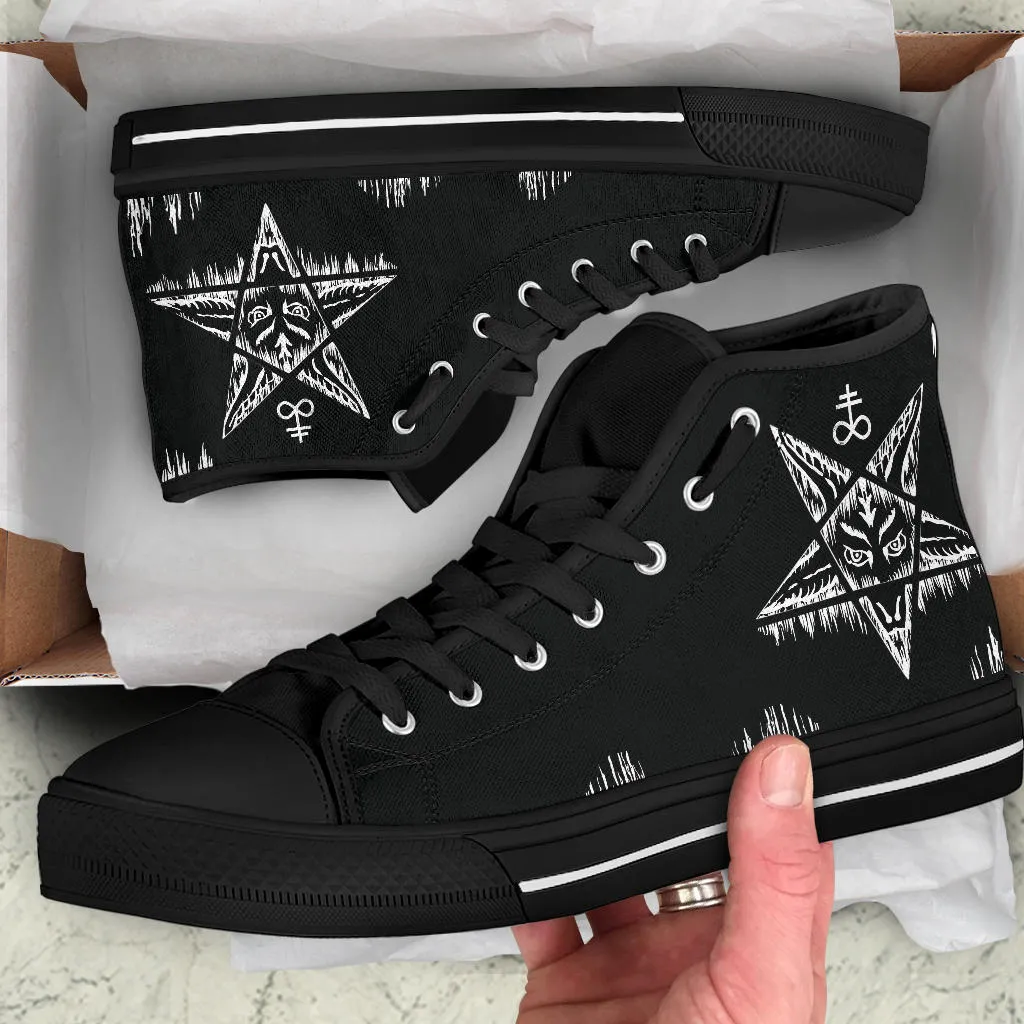 Satanic Pentagram Drip High Tops 2nd Version Large Print Box