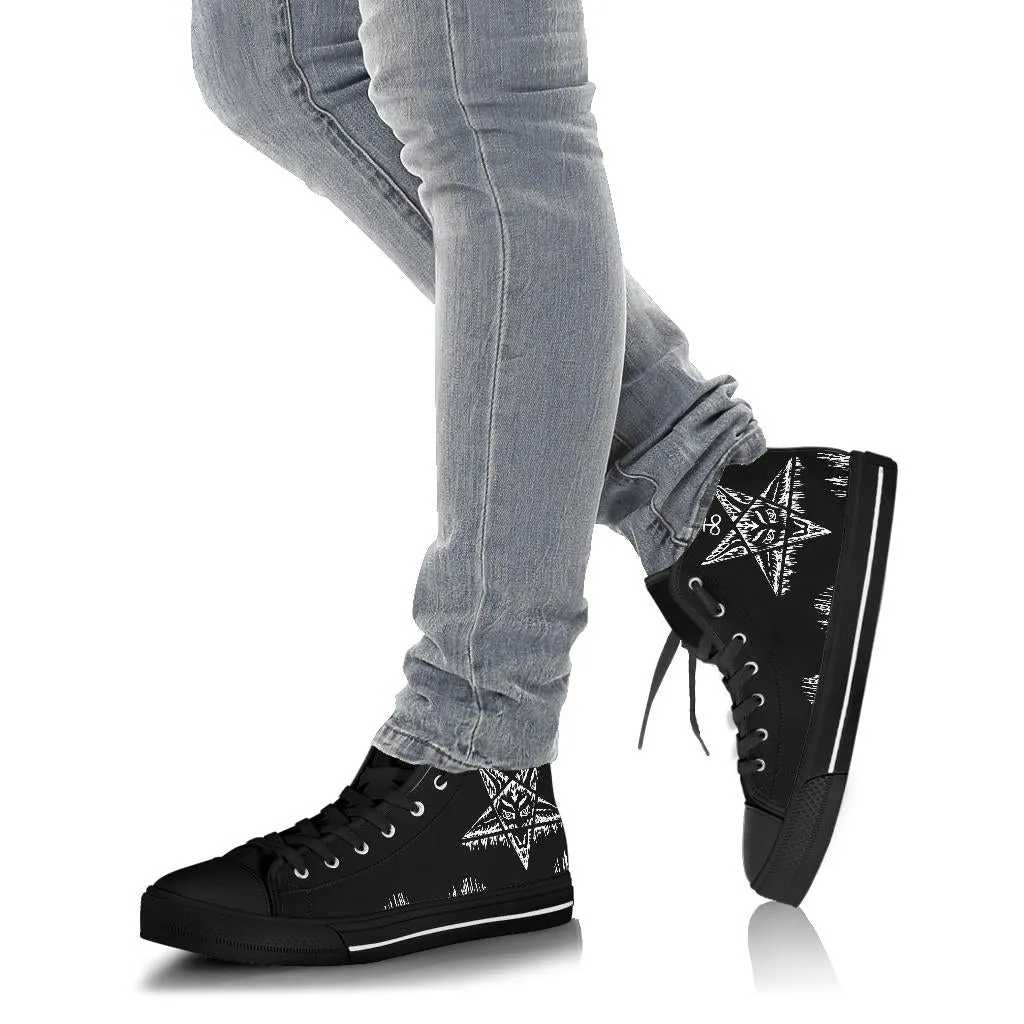 Satanic Pentagram Drip High Tops 2nd Version Large Print Box