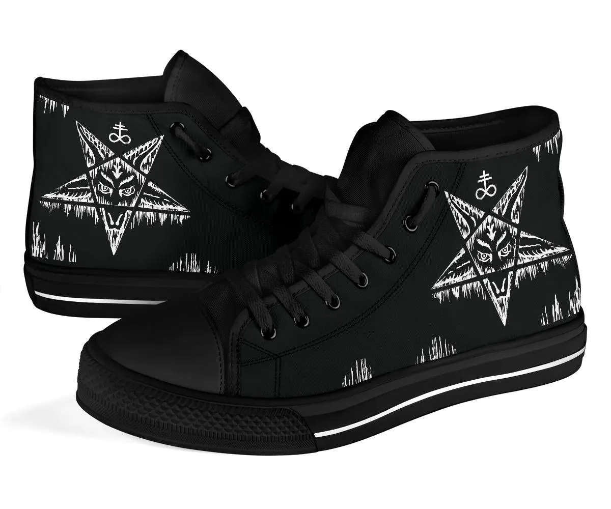 Satanic Pentagram Drip High Tops 2nd Version Large Print Box